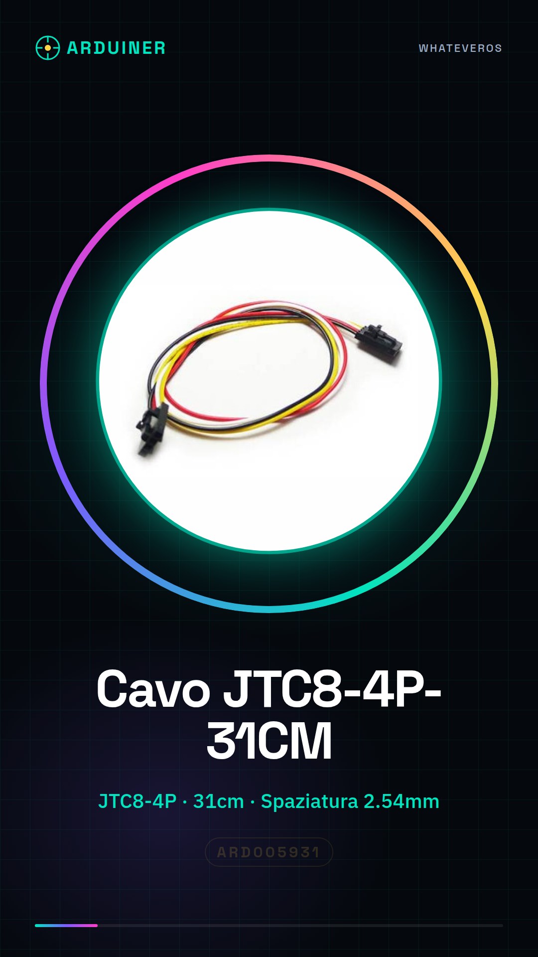 JTC8-4P-31CM Câble avec Écartement de 2.54mm
