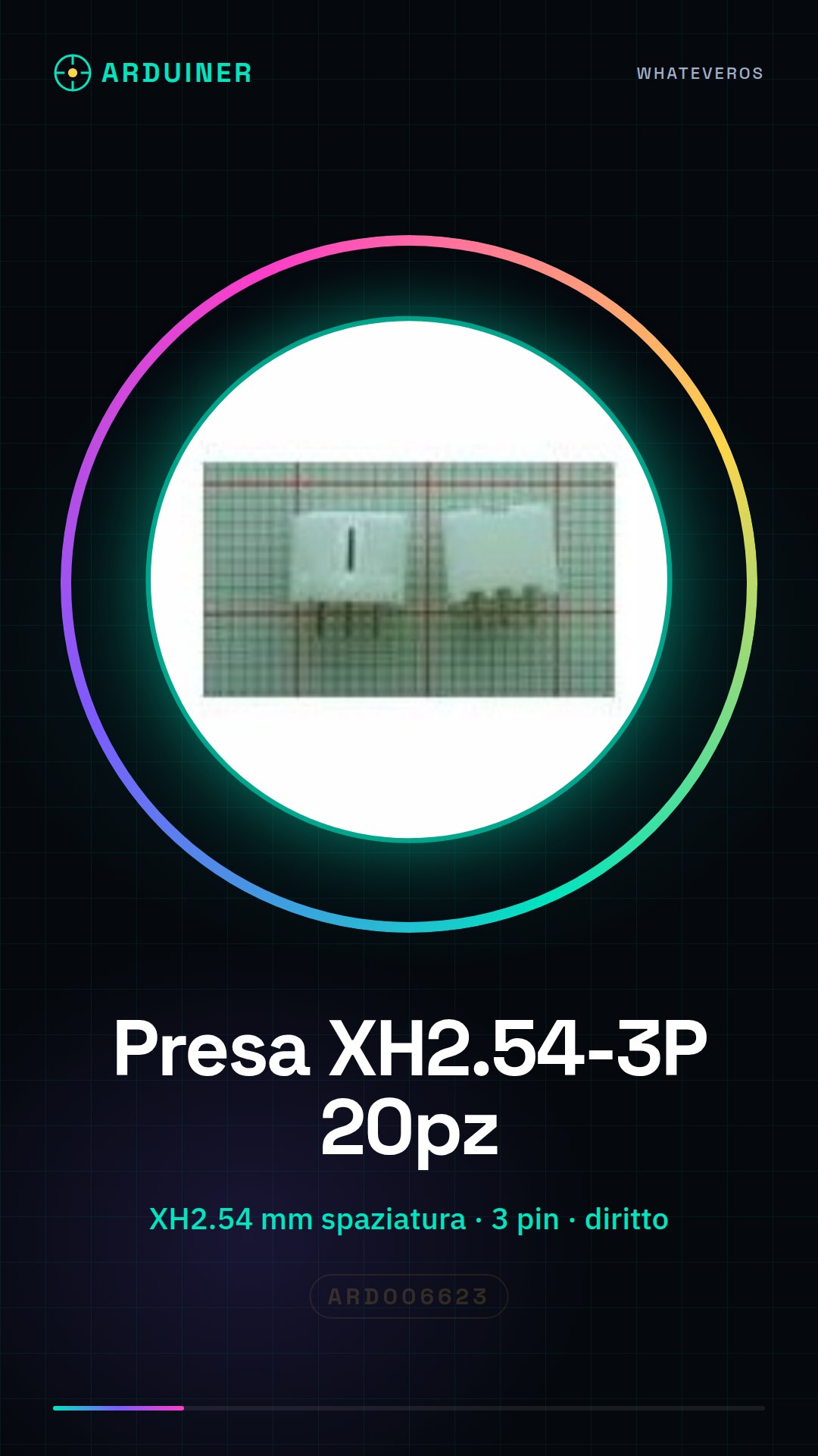 20 pezzi XH2.54-3P Presa a perno diritto