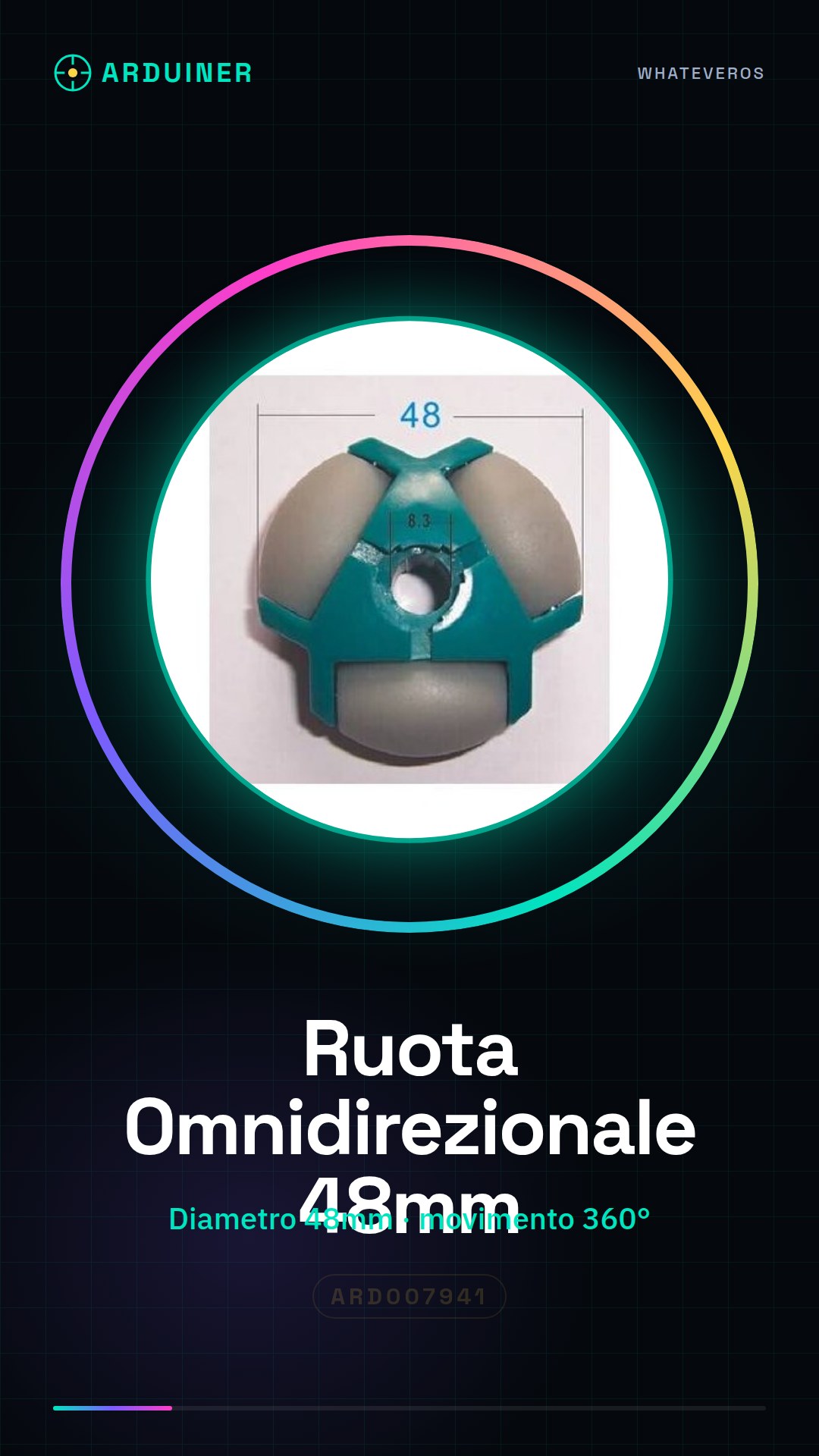 Roue Omnidirectionnelle 48MM pour Smart Car, Robot, Rover