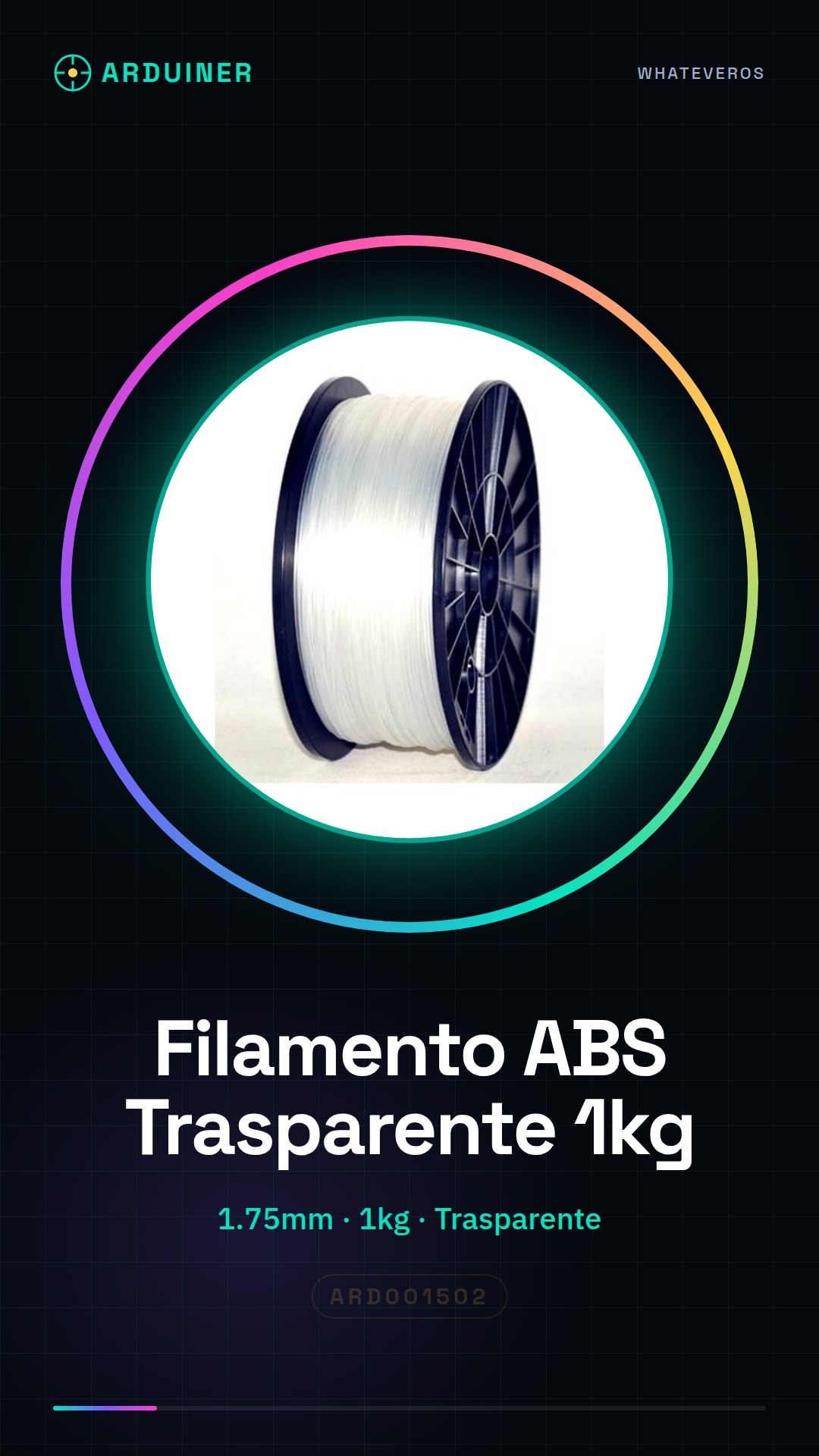 ABS-Filament 1.75mm 1kg – Transparent – Hochwertig für 3D-Drucker (MakerBot, Ultimaker, Prusa, RepRap)