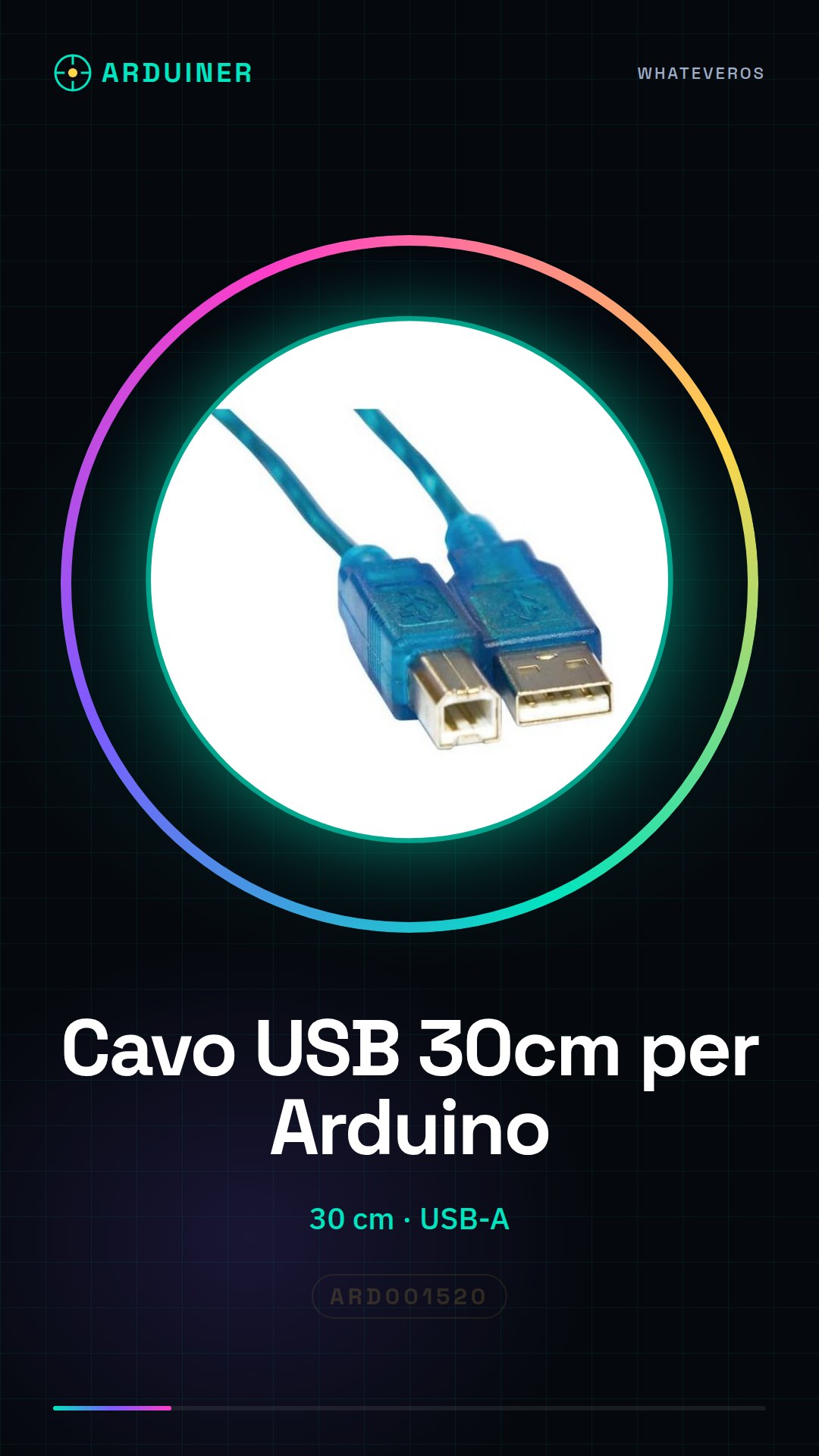 CABLE USB 30cm POUR ARDUINO UNO, MEGA, DUEMILANOVE, LEONARDO
