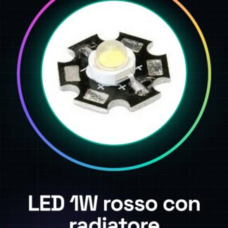 LED rouge 1W avec dissipateur thermique en aluminium