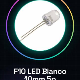 5 Pezzi F10 Diodi LED Bianco 10mm Lente trasparente
