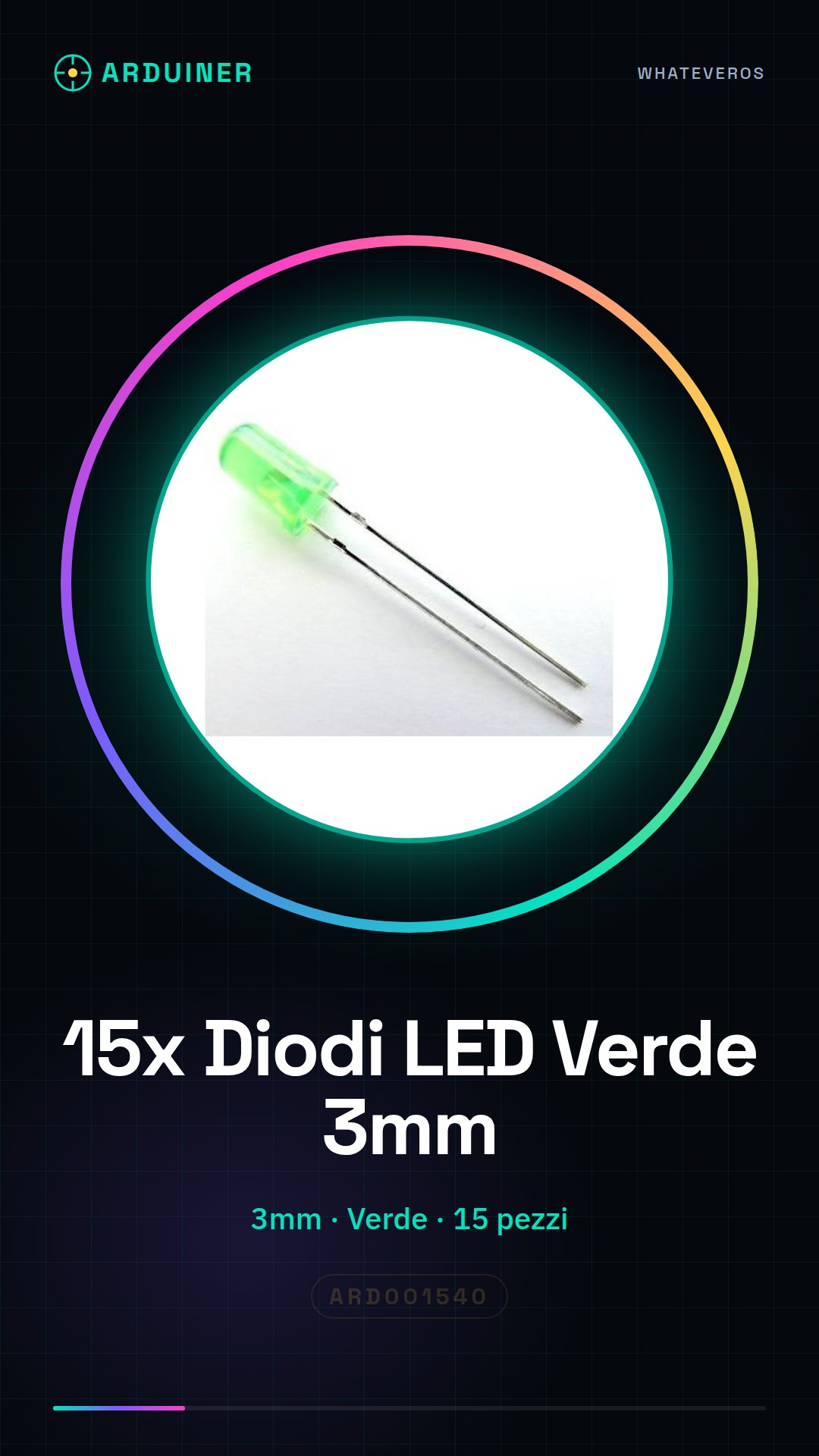 15 Diods LED Vert 3mm F3