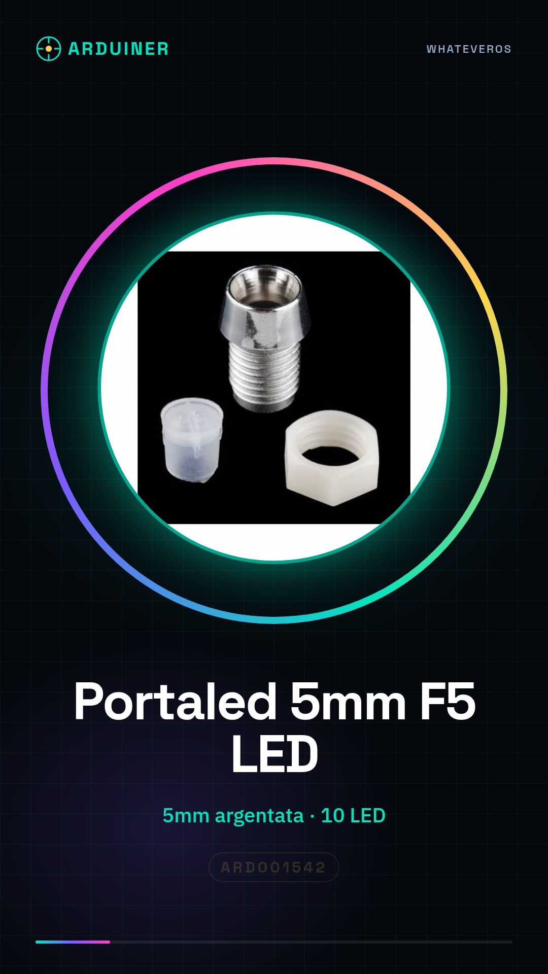 10 Pièces Porte-LED 5mm plastique argentée F5 Diodes LED