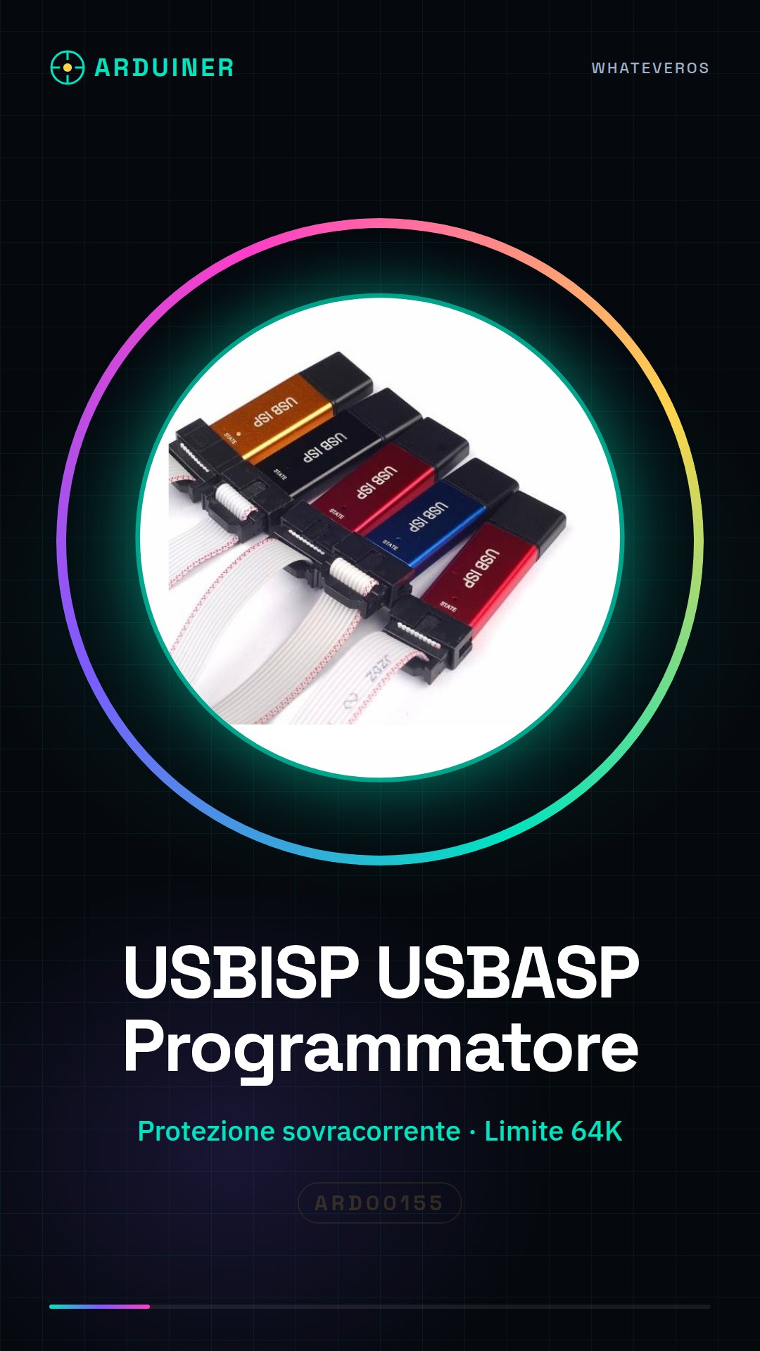Mini USBISP USBASP Programador en aluminio para 51 Atmel AVR + protección contra sobrecorriente + luces de estado + límite de 64K + WIN7 64