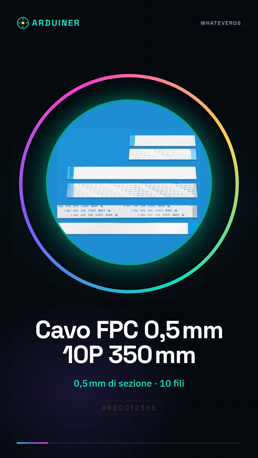 FPC Cable 0.5mm-10P 350mm A-A – 4 Pack