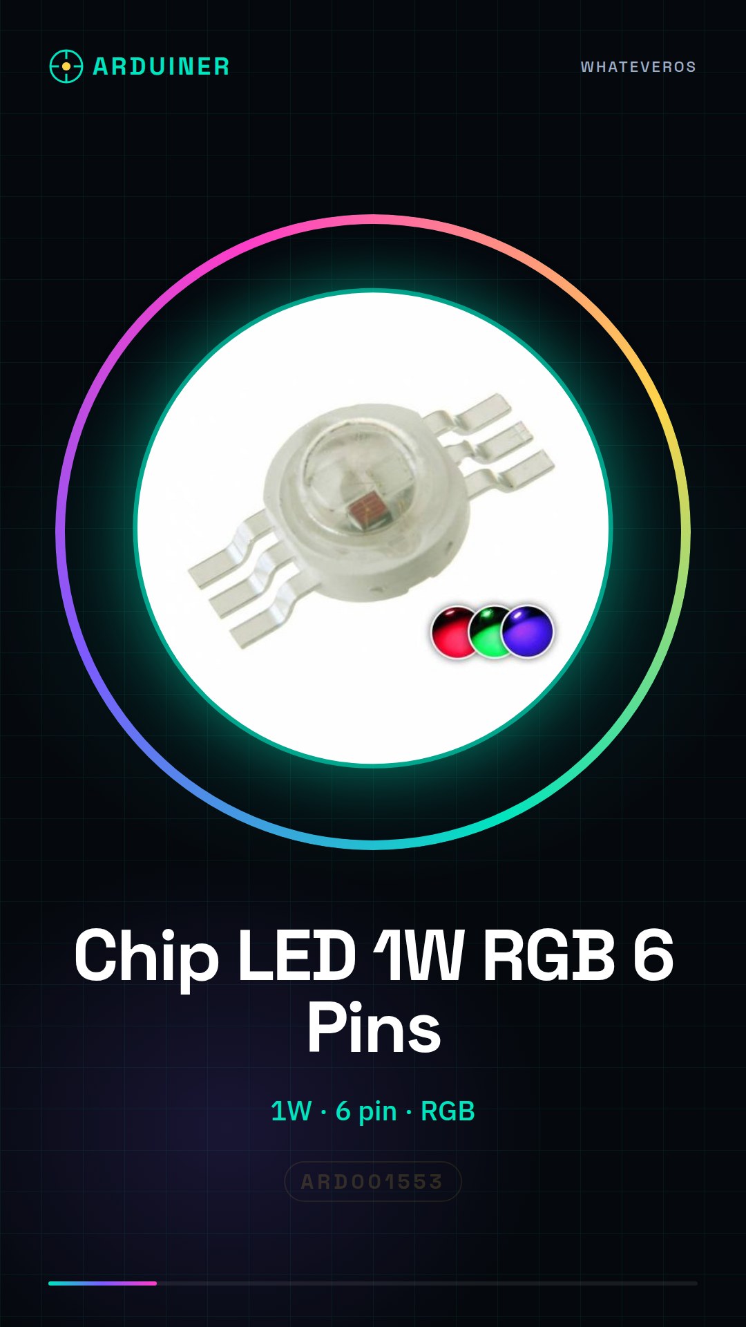Chip Led 1W RGB 6 Pins Alta Luminosità