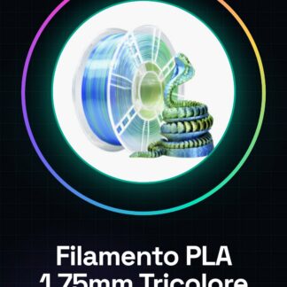 Filament PLA 1.75mm 1kg – Tricolore Bleu/Verte/Or – Haute Qualité pour Imprimantes 3D