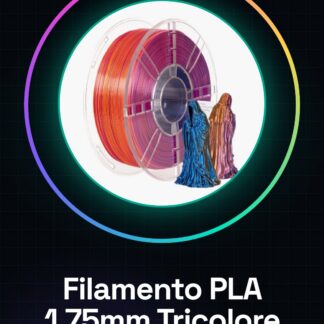 Filamento PLA 1.75mm 1kg – Tricolore Blu/Viola/Arancione – Alta Qualità per Stampanti 3D