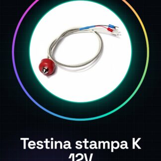 Testina di Stampa con termocoppia tipo K mis. 0.4mm 12v