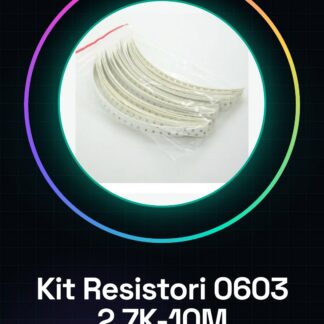 Kit resistori 0603, 2.7K-10M, 50 pezzi da 50 tipi: 2.7K 3K 3.3K 3.6K 3.9K 15K 68K 360K 4.3K 18K 75K 390K 4.7K 20K 82K 4