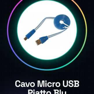 Blue-Lighted Flat Micro USB Cable
