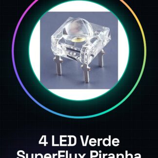4 Pezzi Led Verde SuperFlux Piranha 5mm Alta Luminosità