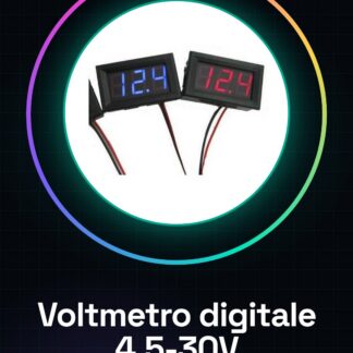 Voltmetro da pannello digitale DC 4,5V - 30V Rosso 0.56 pollici a 2 fili