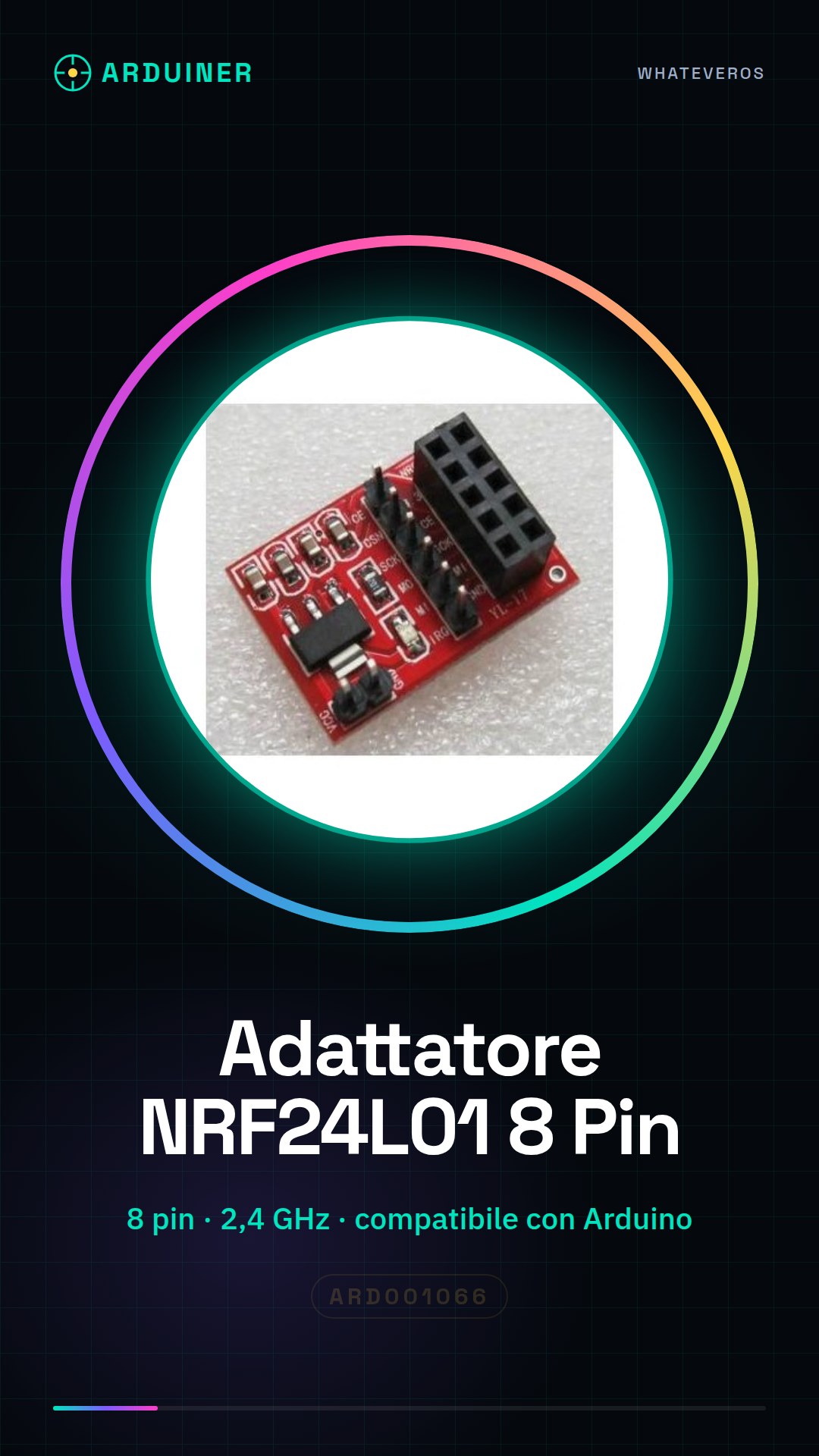 8 Pin NRF24L01 Wireless Module Adapter Compatible with Arduino