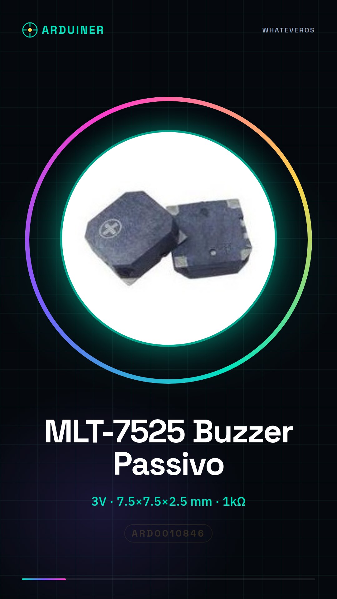 MLT-7525 Buzzer Passif 3V Mes. 7.5 * 7.5 * 2.5