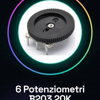 6 Pezzi Potenziometri singoli 16 * 2 3pin B203 20K 16 * 2
