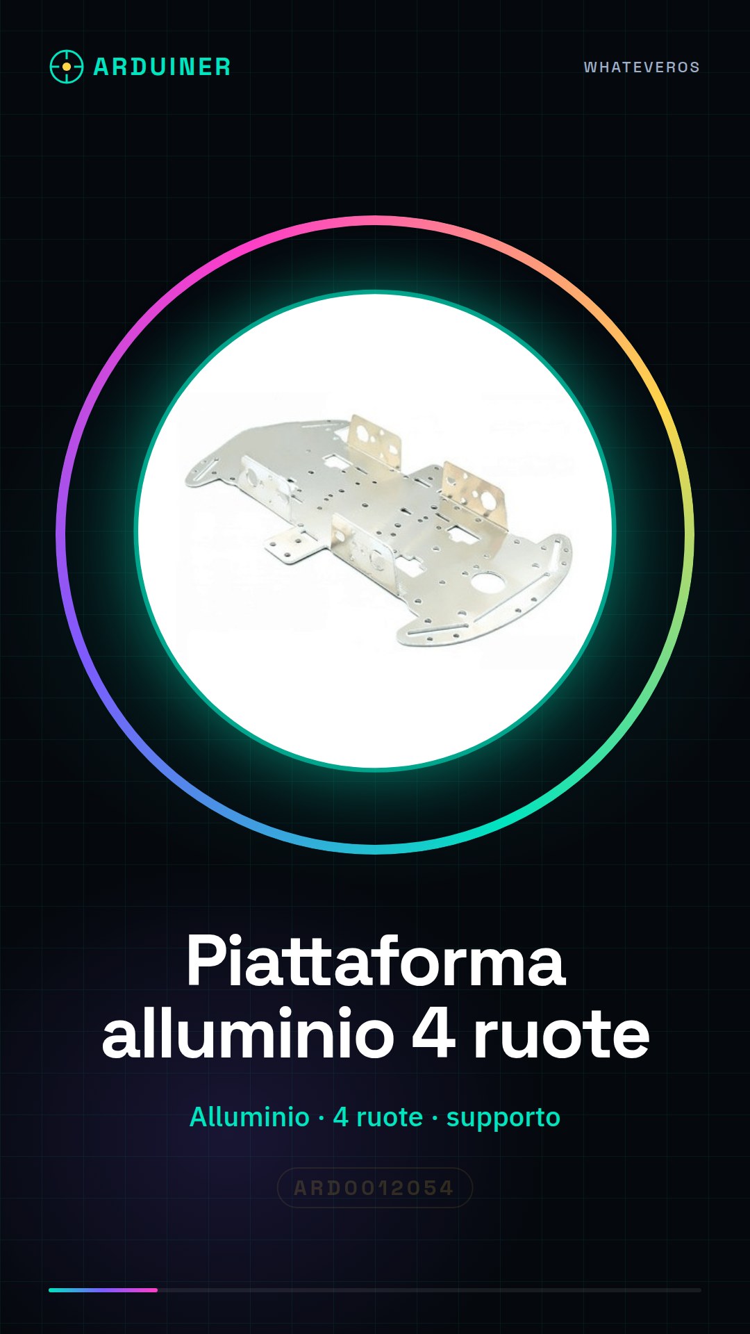Plateforme en aluminium pour robot DIY à 4 roues avec support