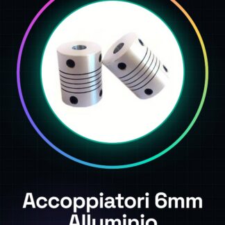 2 Pezzi Mis. 6mm x 6mm Accoppiatori flessibili in Alluminio