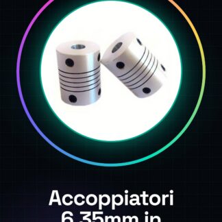 2 Pezzi Mis. 6.35mm x 6.35mm Accoppiatori flessibili in Alluminio