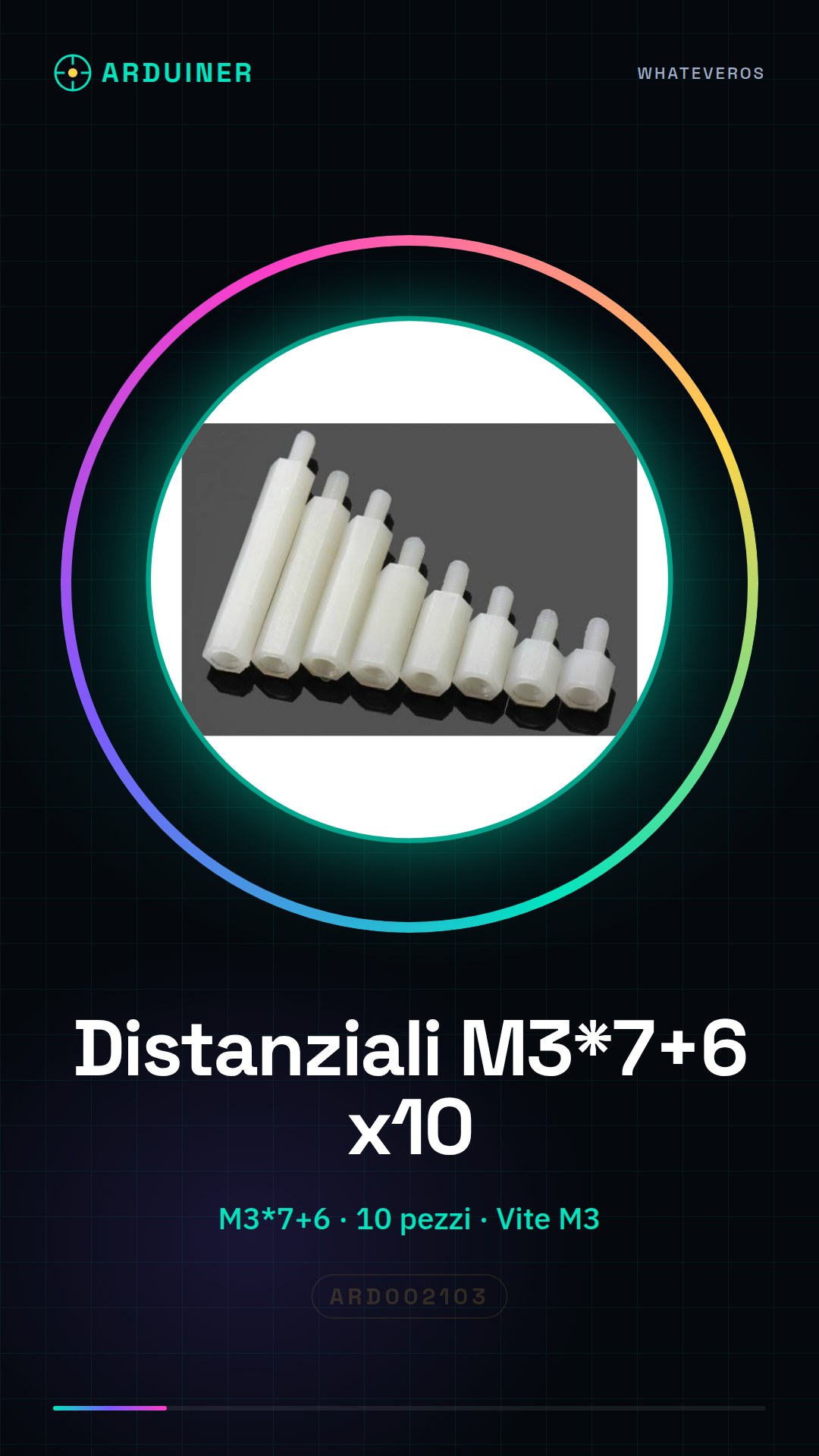 10 Écrous de pas M3*7+6