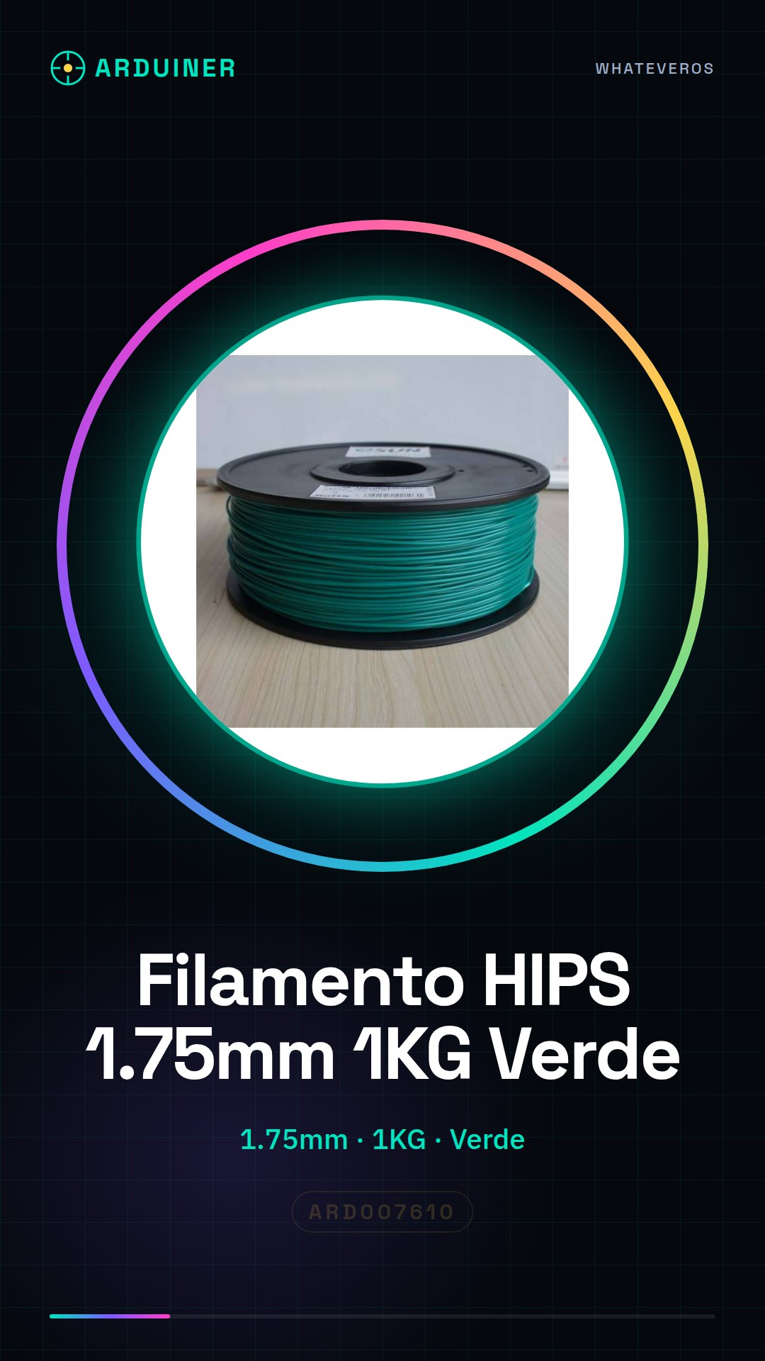 Filament HIPS 1.75mm 1KG Vert GARANTIE HAUTE QUALITÉ POUR MAKERBOT, MULTIMAKER, ULTIMAKER, REPRAP, PRUSA