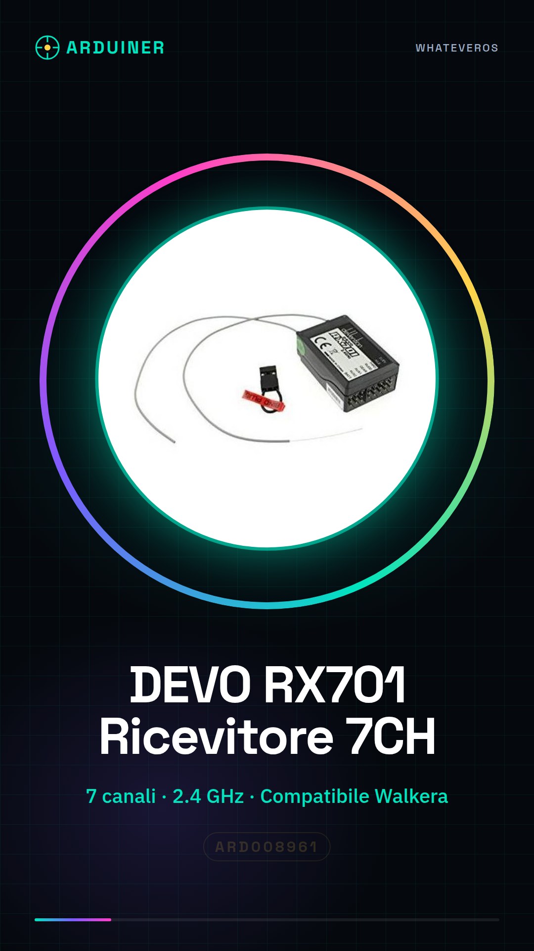 DEVO RX701 Récepteur 7 canaux 2.4 GHz 7CH pour émetteur DEVO Walkera