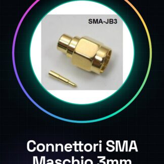 2 Pezzi Connettori SMA Maschio JB a Crimpare 3mm per cavi Coassiali