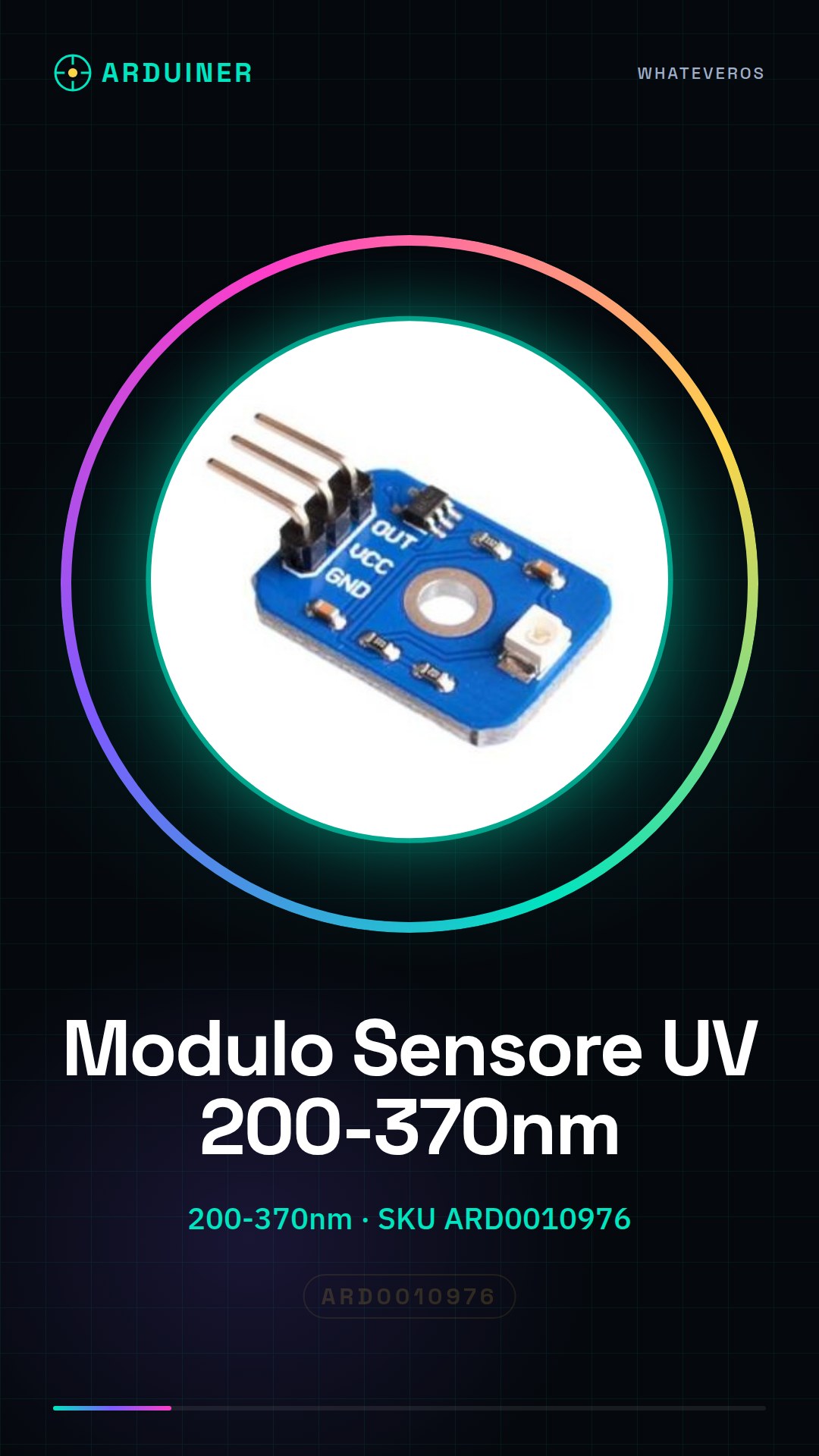 Modulo Sensore UV Rilevazione Raggi Ultravioletti Lunghezza D'Onda Uv 200-370Nm