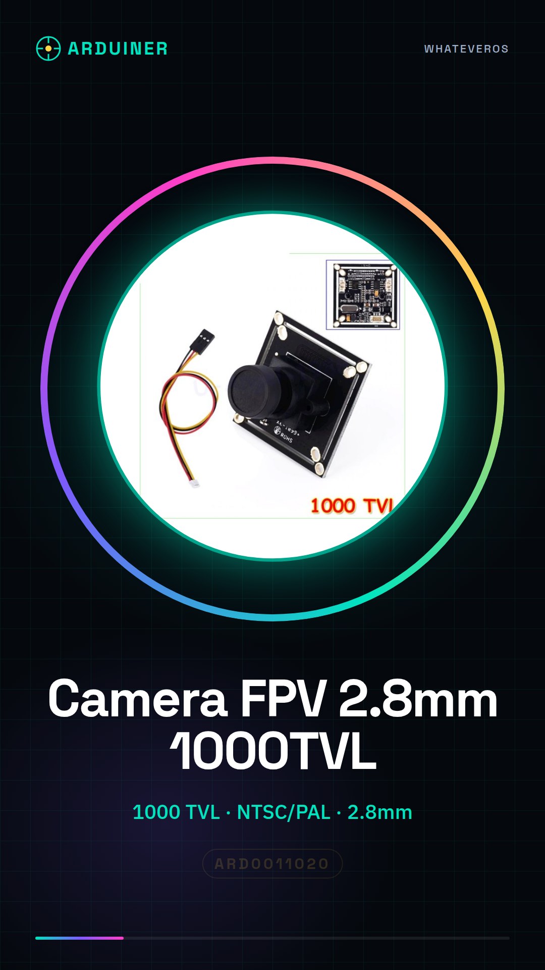 Caméra FPV HD COMS 1000 TVL 2.8mm Grand Angle pour Multicoptères NTSC PAL VZLR6898