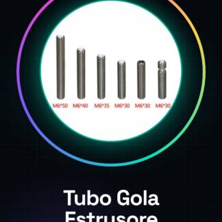 Tubo Gola Estrusore M6x40mm per Filamento 1.75mm - Stampante 3D (Versione 2)