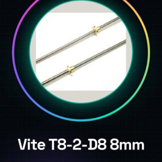 Vite T8-2-D8, diametro vite 8 mm, passo 2 mm lunghezza vite 300 mm