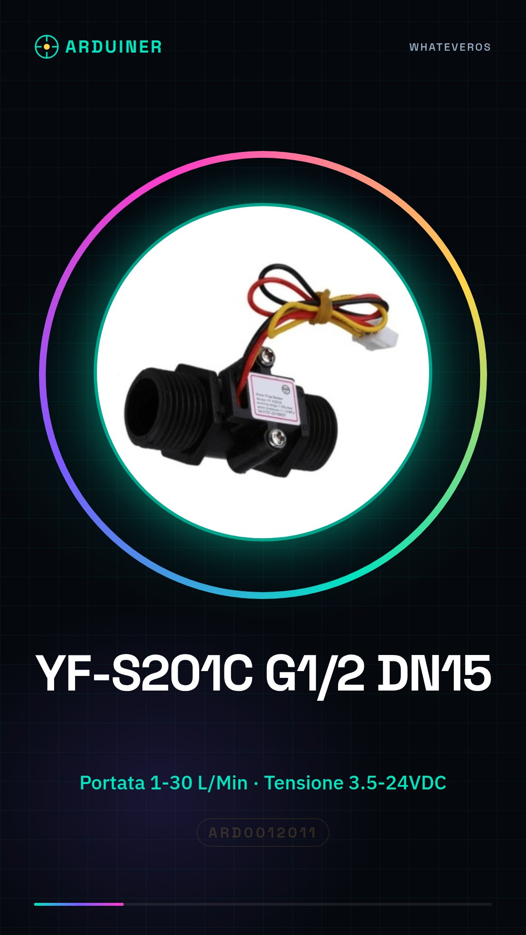 Black YF-S201C G1/2 DN15 3.5-24VDC 1-30L/Min Water Flow Sensor