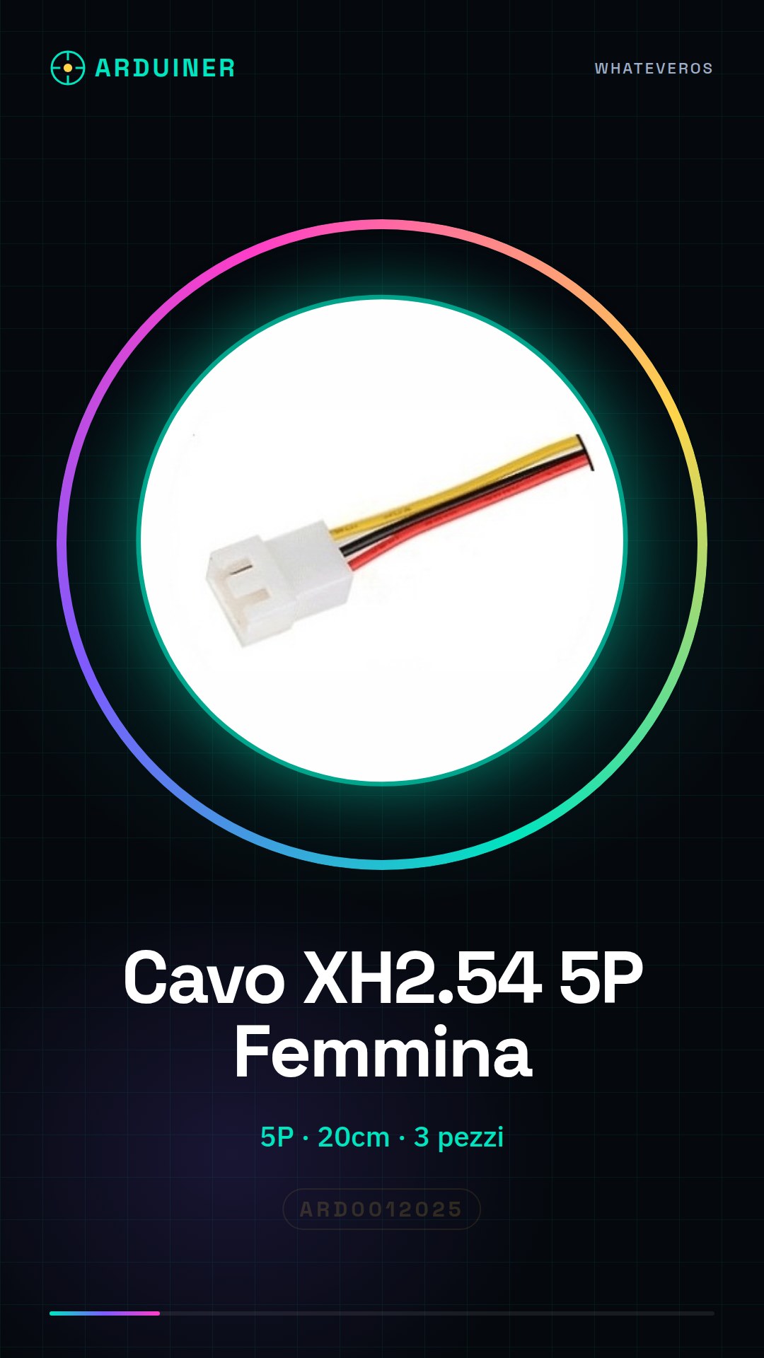 XH2.54 5P Female 20cm Cable - 3 Pieces