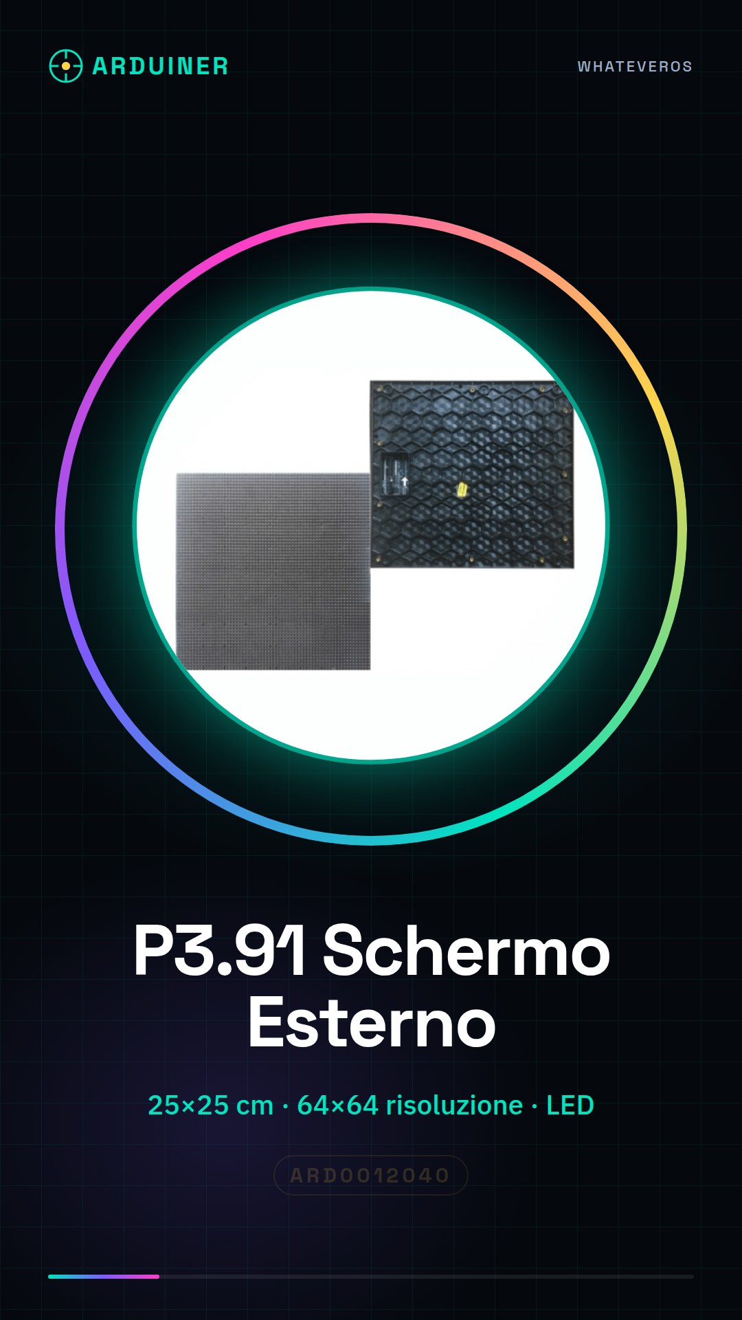 P3.91 External 25x25cm Screen with 64x64 Resolution