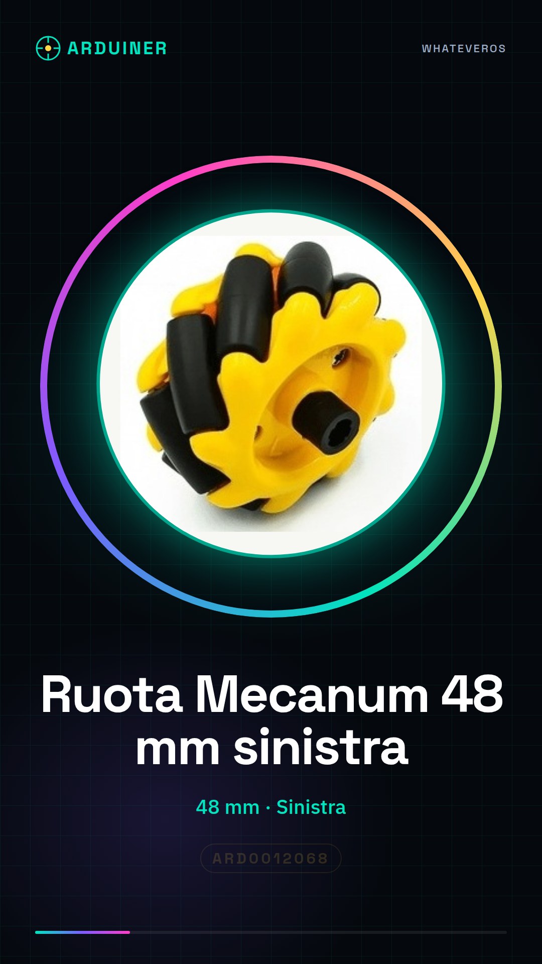 Rueda Mecanum de 48 mm izquierda
