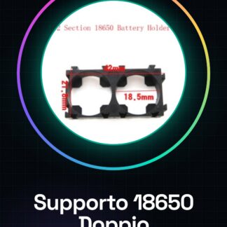 Supporto e Guscio Radiante per Batteria 18650 – Versione Doppia con Staffa