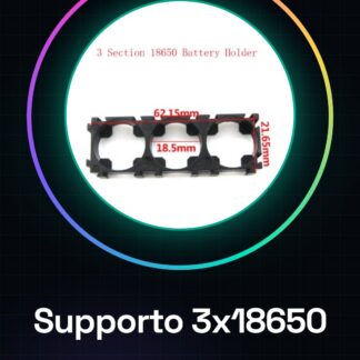 Supporto e Guscio Radiante per Batteria 18650 – Versione Tripla con Staffa