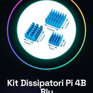 Blue Aluminum Heatsink Kit for Raspberry Pi 4B - 3 Pieces