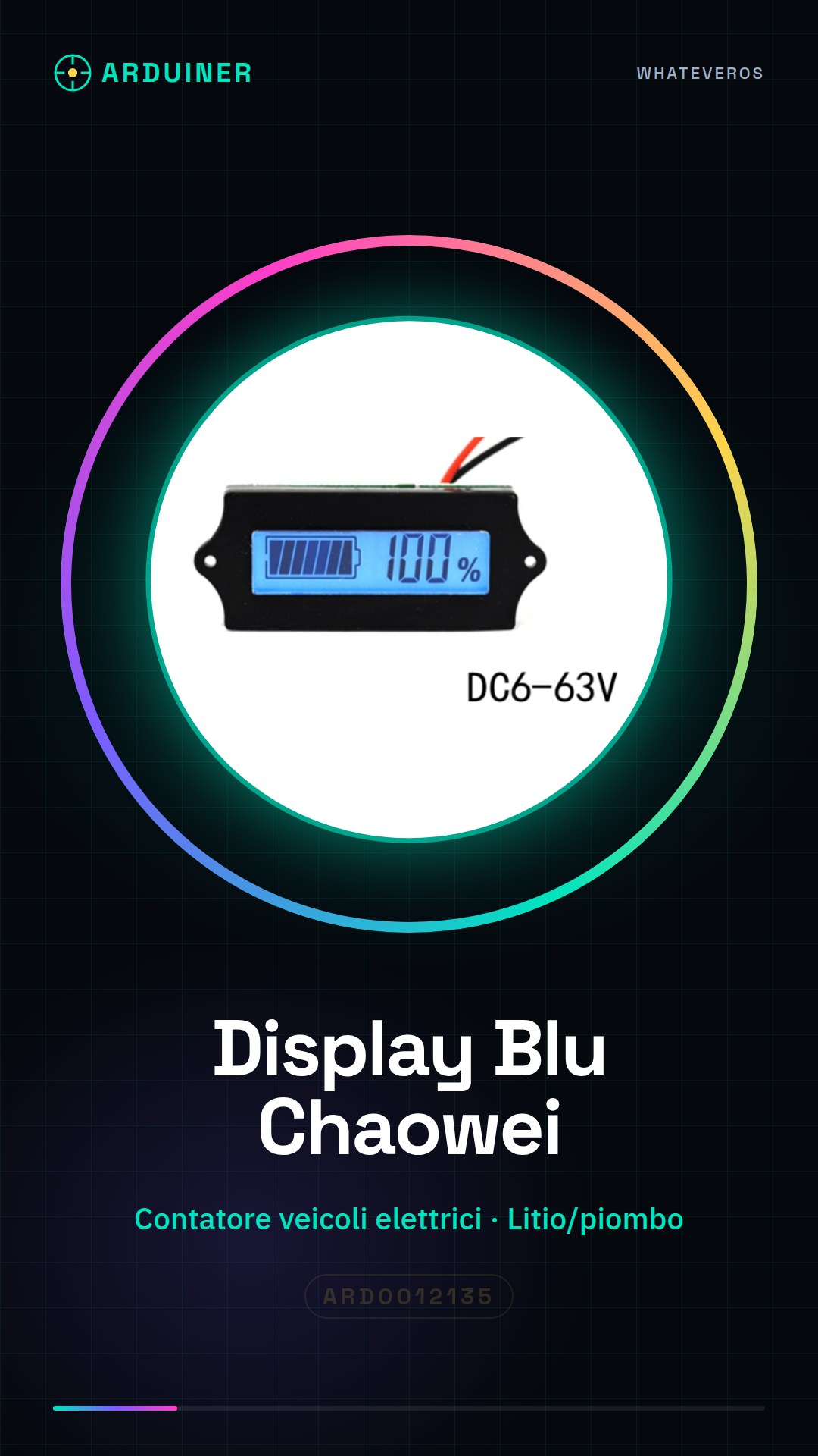 Blue Display / Electric Meter for Electric Vehicles / Lithium and Lead Acid Battery Chaowei GM