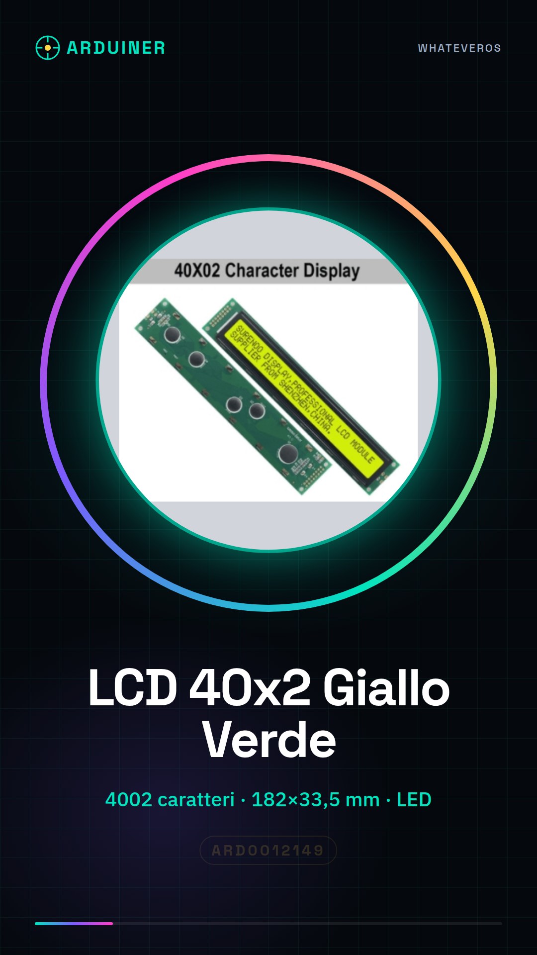 Écran LCD 40x2 4002 caractères Module LCD Jaune Vert avec rétroéclairage LED 182x33,5 mm