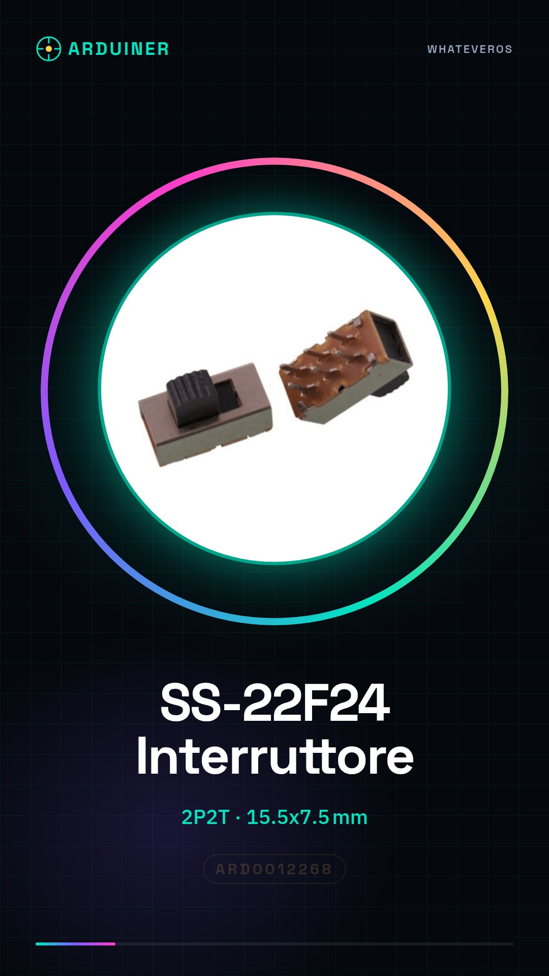Interruptor de deslizamiento SS-22F24 2P2T Doble Fila – 5 Unidades