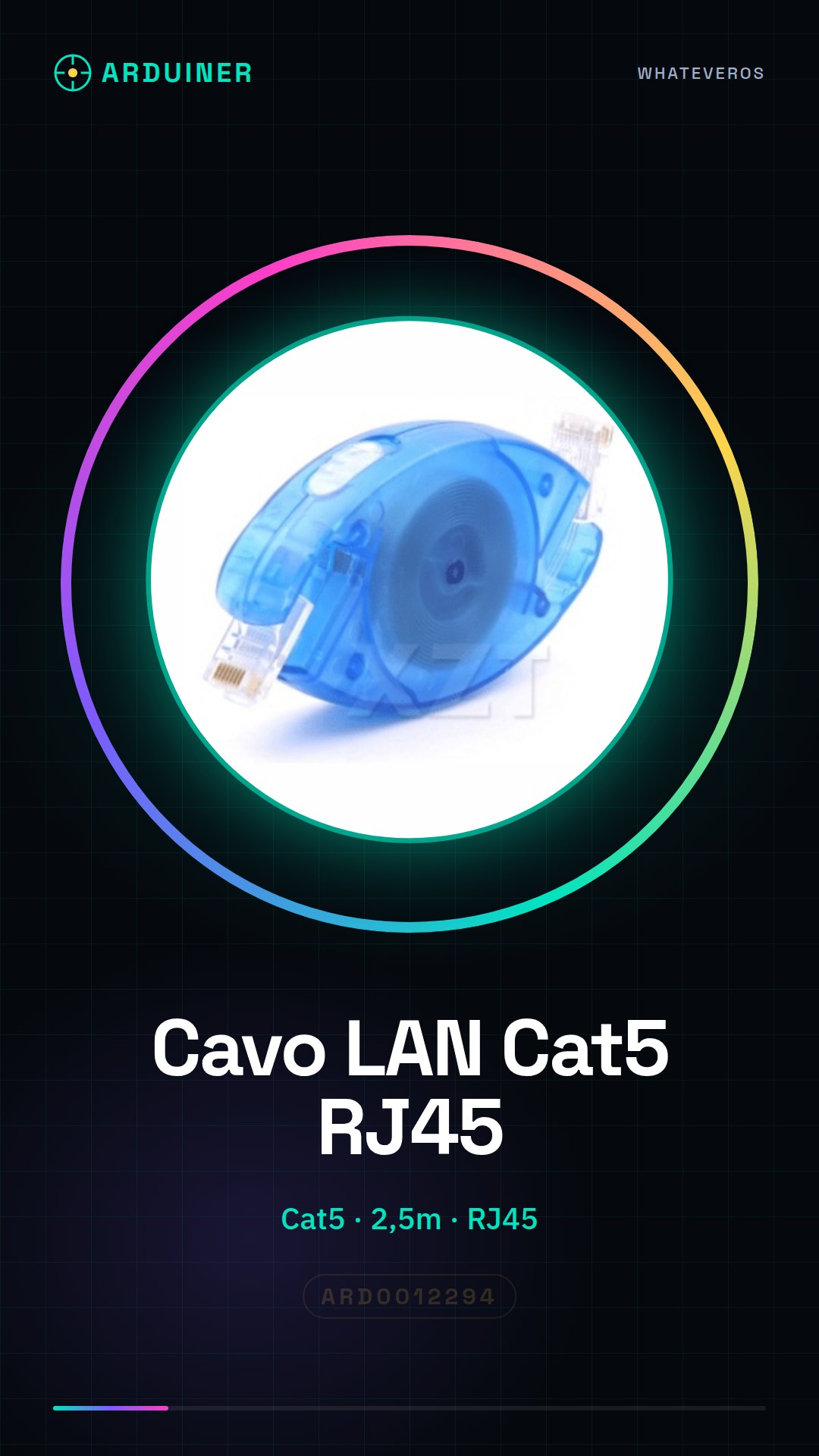 2.5m Retractable LAN Cat5 RJ45 Cable