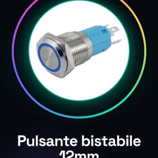 Botón interruptor bloqueo automático / bistable 12mm 12-24V Rojo / Verde / Azul / Amarillo
