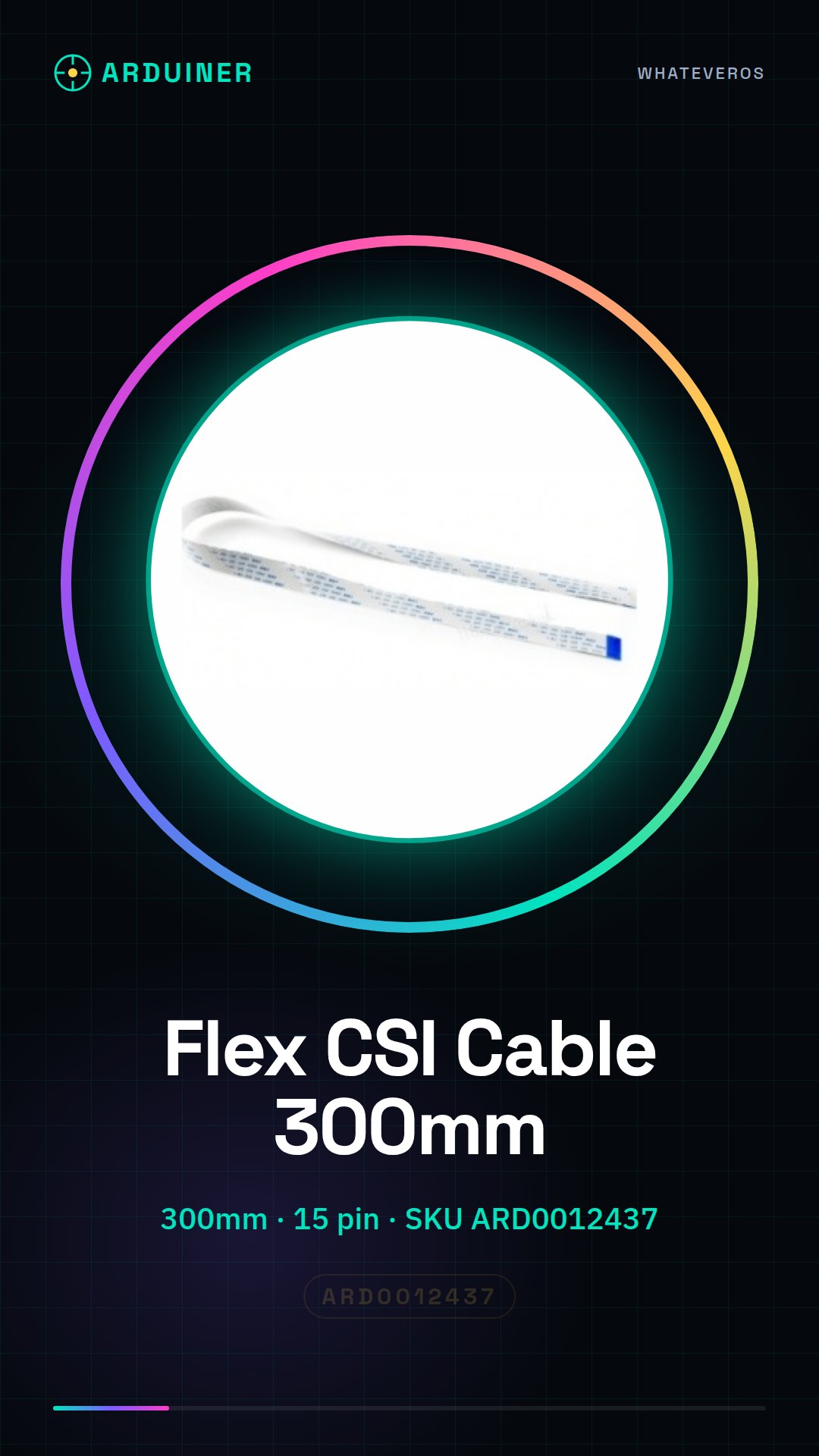 Cable Flex CSI para cámara Raspberry Pi - 300mm / 15P 1.0