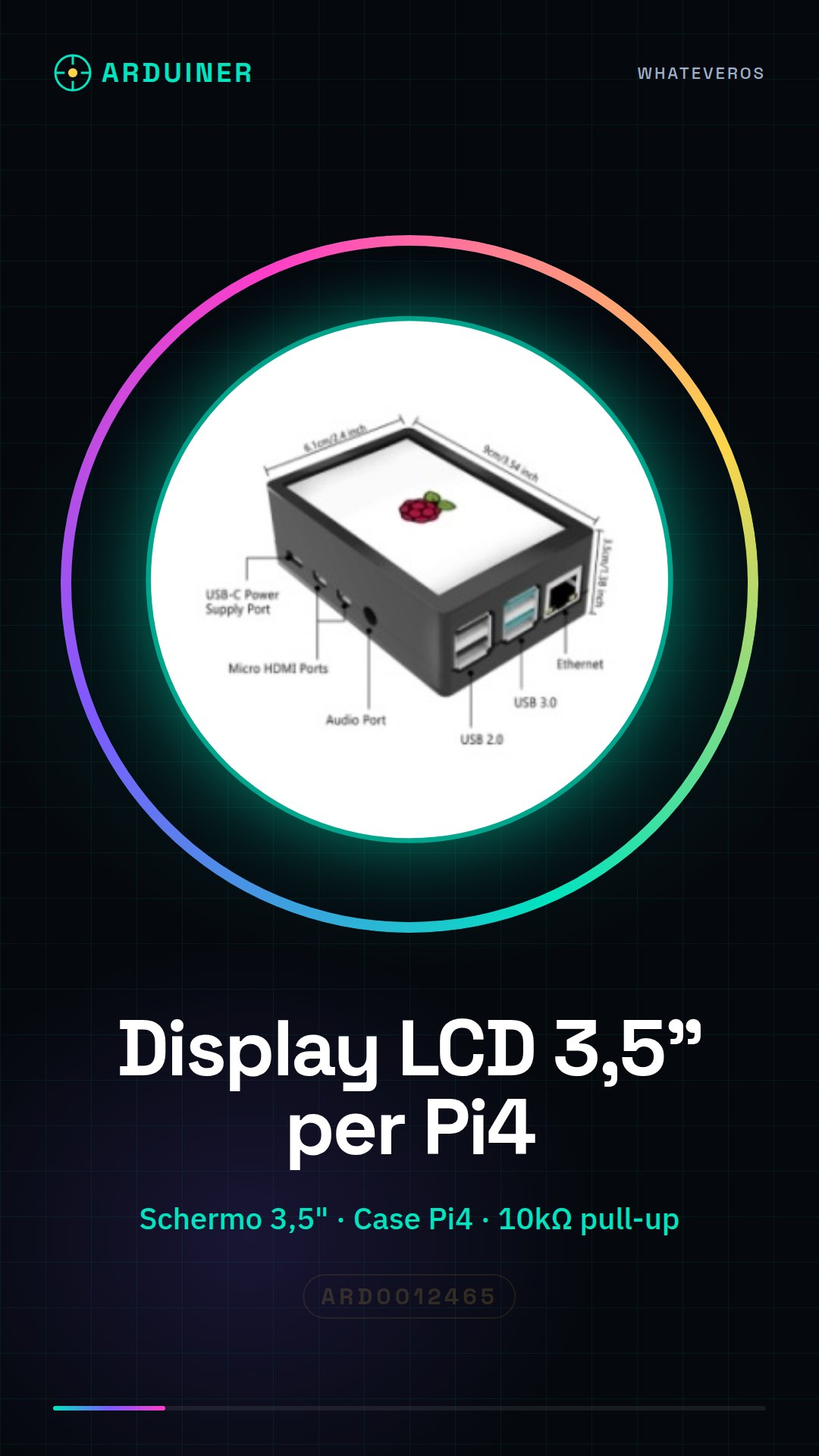 Écran LCD 3,5" avec boîtier pour Raspberry Pi 4