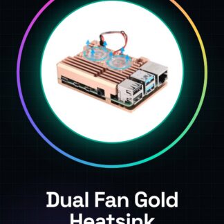Dual Fan Gold, Raspberry Pi 4 Aluminum Cooling Active Heatsink with 2 fans - Bronze