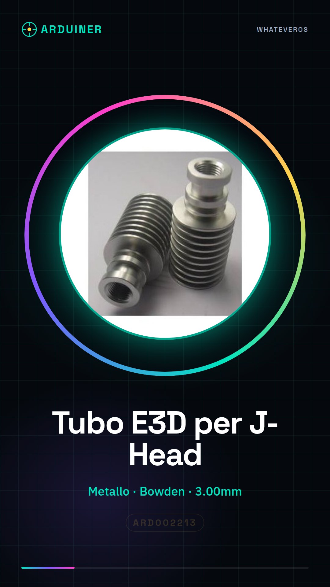 Tube métallique interchangeable E3D pour J-Head de type Bowden pour filaments de 3.00mm
