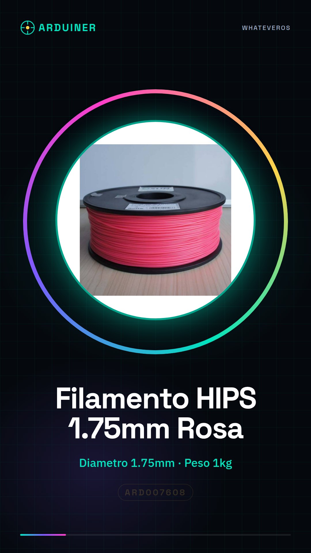 Filament HIPS 1.75mm 1KG Rose HAUTE QUALITÉ GARANTIE SUR MAKERBOT, MULTIMAKER, ULTIMAKER, REPRAP, PRUSA